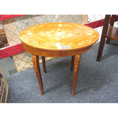 42 - Inlaid sewing table.