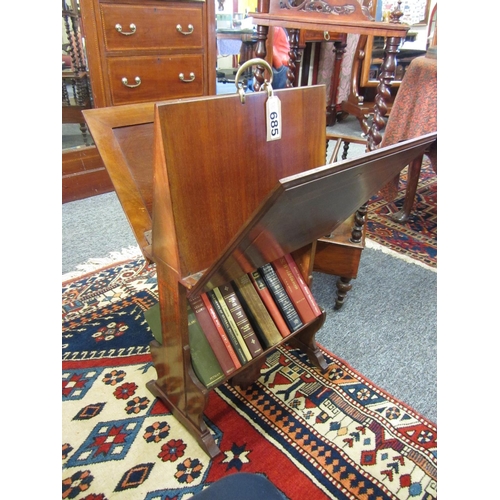 685 - Good Edwardian mahogany inlaid magazine book trough.