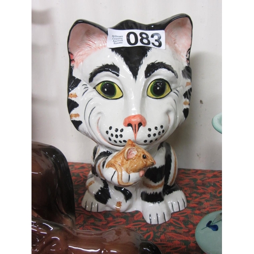 83 - Large hand painted Lorna Bailey cat.