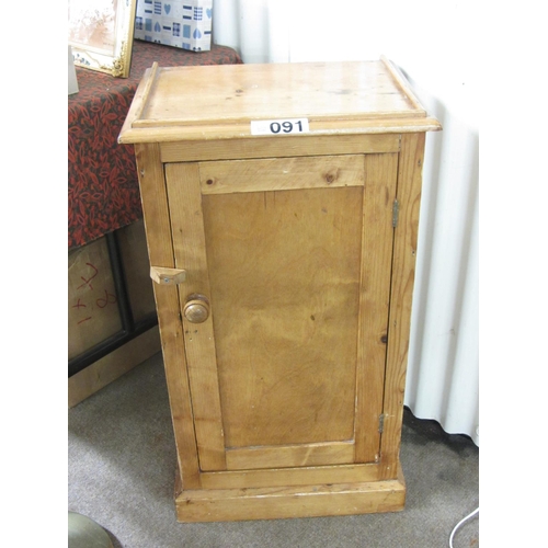 91 - Antique Pine bedside cabinet.