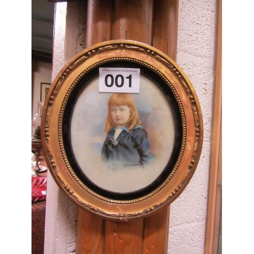 1 - Victorian watercolour of a young girl - signed and dated 1882.