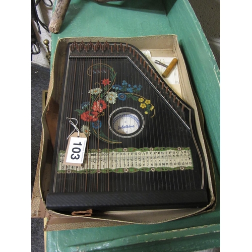 103 - Antique Hand painted Zither.