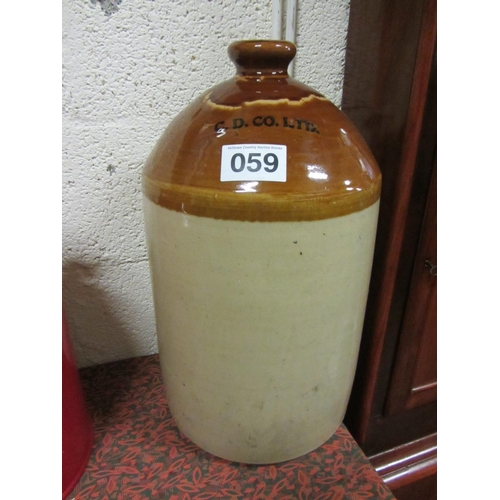 59 - Large Earthenware whiskey Jug C. D. Co. Ltd