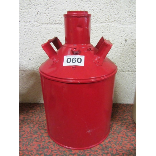 60 - Antique 2 handle oil can.