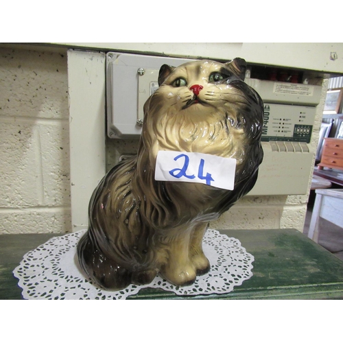 24 - Large glazed Cat. H:32cm