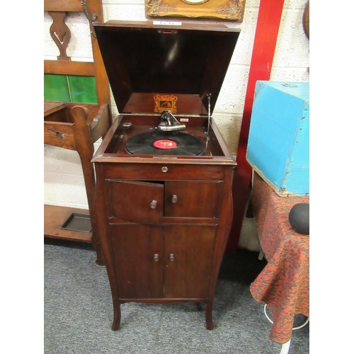 44 - Gramophone - His Masters Voice - working.  H:100, W45cm, D:50cm.