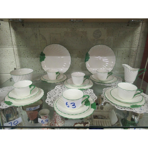 63 - Superb Royal Doulton hand painted 22 piece tea set.