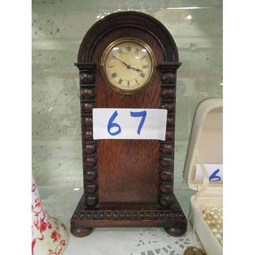 67 - Antique Miniature long case clock - working.  H:26cm