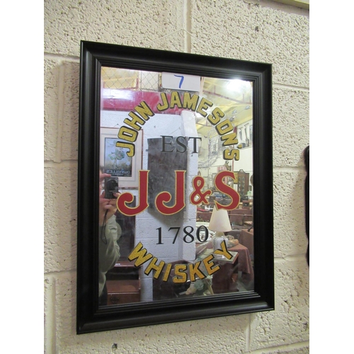 7 - John Jameson Advertising wall mirror.  60cm x 45cm.