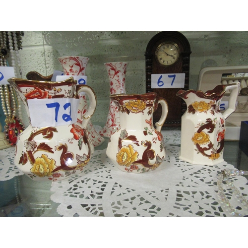 72 - 3 Brown Velvet Masons Jugs.