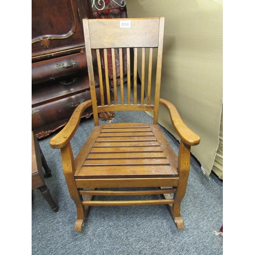 56 - Vintage oak rocking chair.