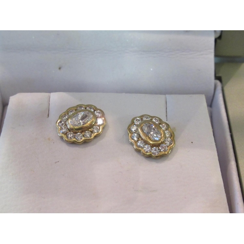 9 - 9ct gold ladies earrings.