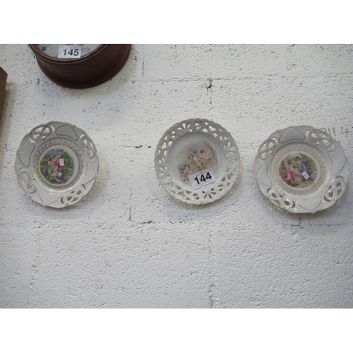 144 - Set of 3 delph wall plaques.