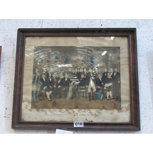16 - Antique print - The illustrious Sons Of Ireland.  75cm x 50cm.