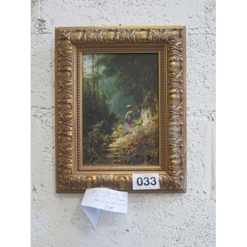 33 - Oil on Canvas in superb gilt frame. 29cm x 19cm.