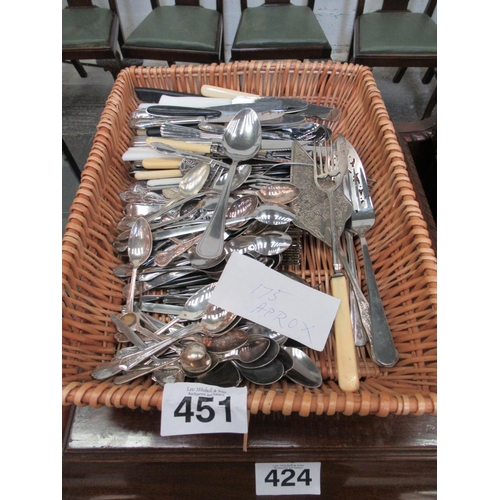 451 - Collection of cutlery 175 pieces approx.