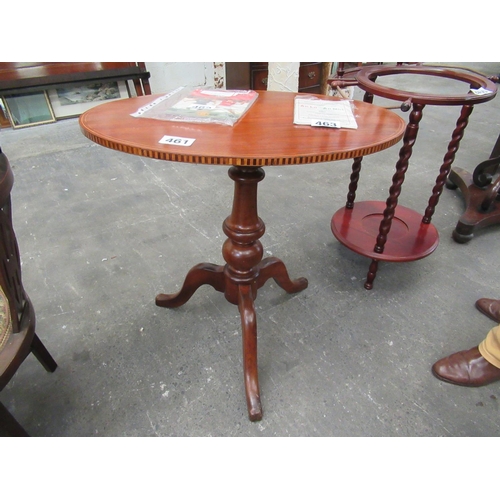 461 - Oval Edwardian mahogany occasional table on pod.