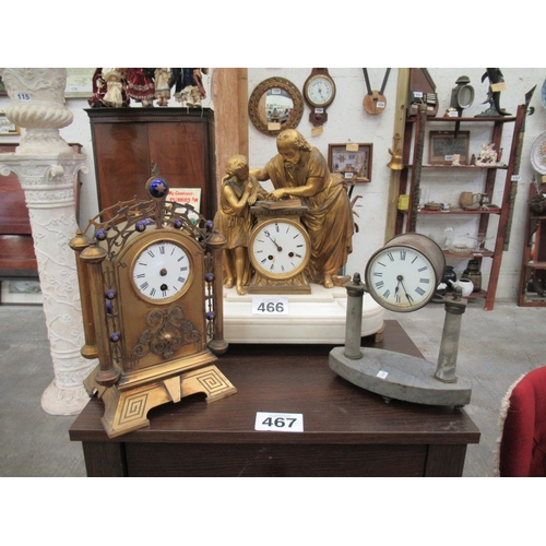 466 - 3 Antique mantle clocks for restoration.