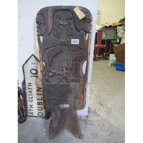 5 - Oriental Wood carving 117 x 45cm.