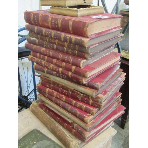 55 - 17 volumes of Antique Punch Books plus 2 gilt frame pictures.