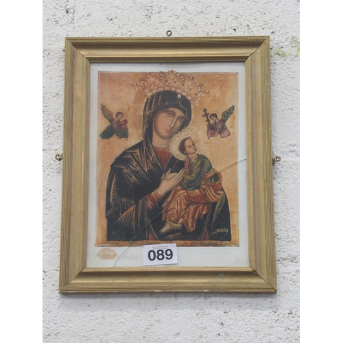 89 - Religious print. 40cm x 25cm.