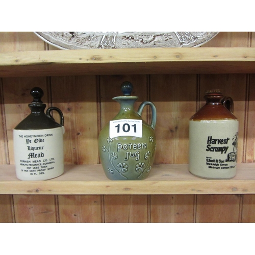 101 - 3 good Earthenware jugs