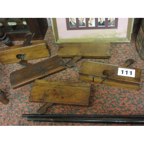 111 - 5 antique carpenters planes.