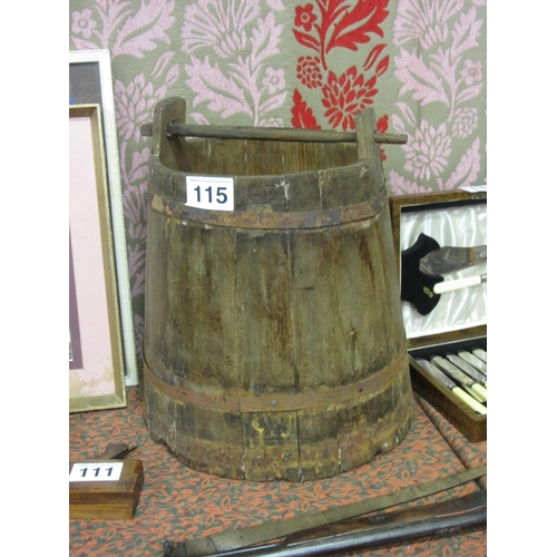 115 - Antique grape harvesting bucket.