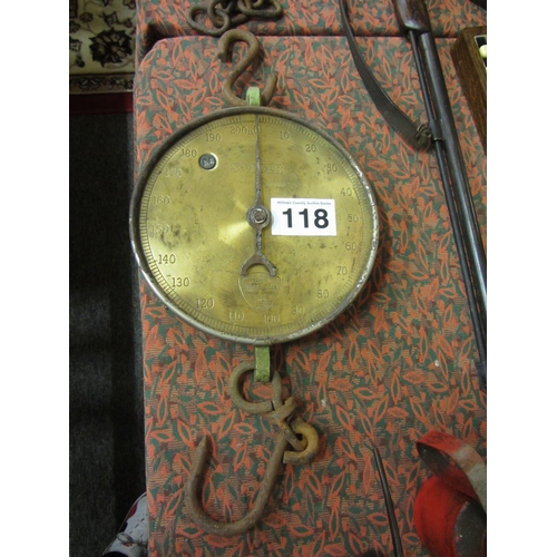 118 - Large brass Salter scales.