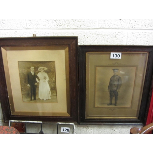 130 - 2 Antique prints in Oak frames.