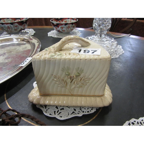 197 - Victorian hand painted cheese dish.