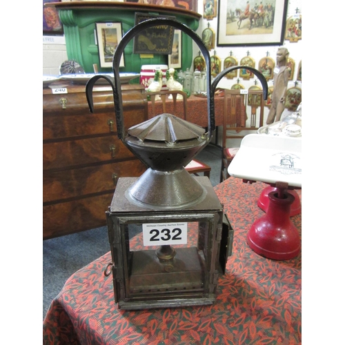 232 - Antique French Railway lamp.