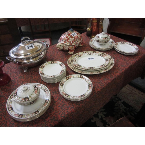 236 - Victorian hand painted 33 piece dinner ware.