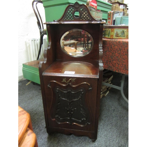 26 - Good victorian mahogany fall front coal cabinet.  H:102cm, W:40cm, D:35cm.