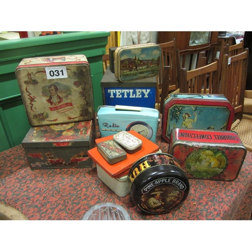 31 - Good selection of vintage tins.