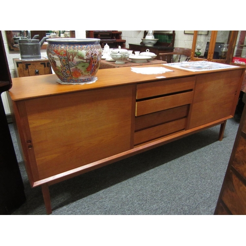 37 - Retro sideboard with 4 drawers and hotplate.  H:80cm, L:200cm, D:49cm.