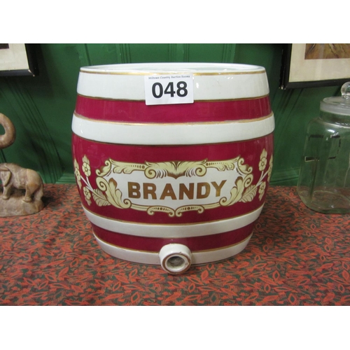 48 - Hand painted Brandy Barrell .  H:33cm, W:33cm.