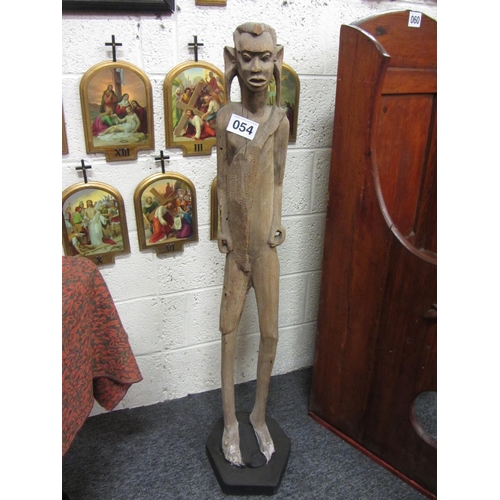 54 - Large carved African figure.  H: 125cm