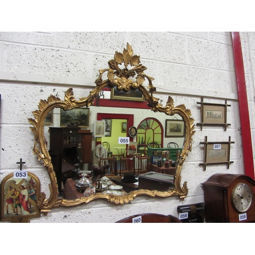 55 - Good Georgian gilt over mantle mirror. 86cm x 100cm.