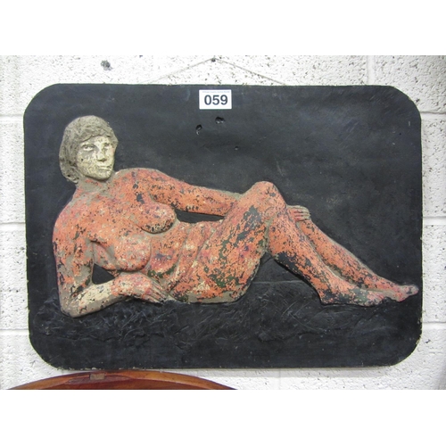 59 - Wall plaque of a Naked lady. 80cm x 58cm.