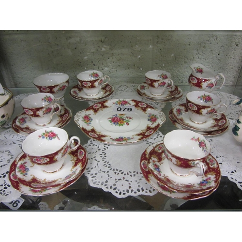 79 - Royal Standard hand painted 21 piece Lady Fayre tea set.