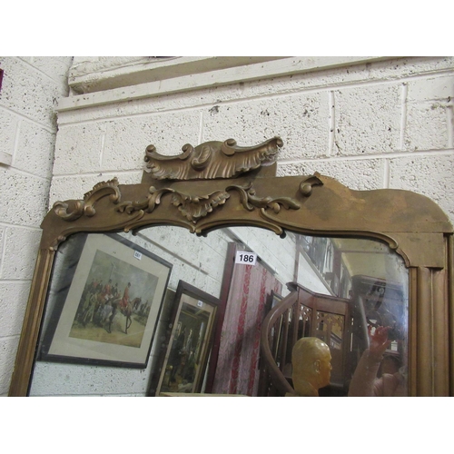 186 - Large mirror in gilt frame. Originally from Bellingham Castle.  210cm x 145cm.