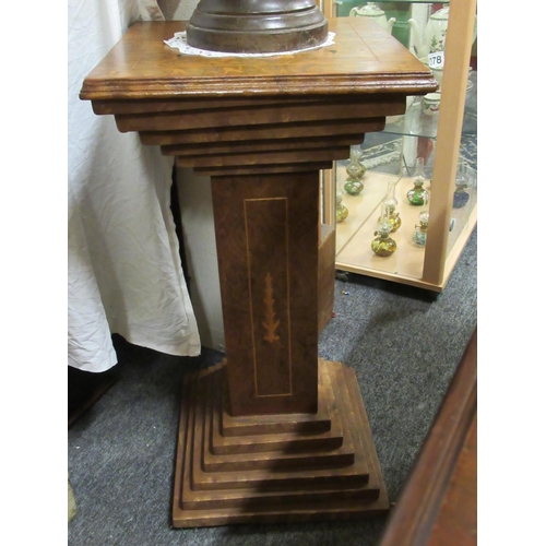 50 - Good pair of antique painted pine pedestals.   H:77cm, W:41cm x 41cm.