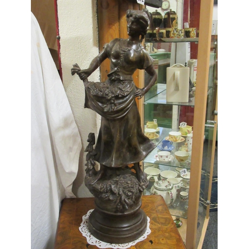 51 - Superb large pair of Spelter figures.  H:65cm