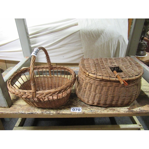 69 - 2 wicker baskets.