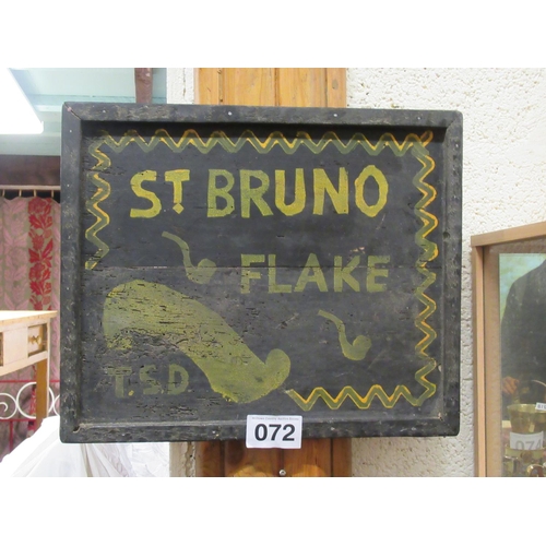 72 - Framed St Bruno Gold Flake advert.  47cm x 38cm.