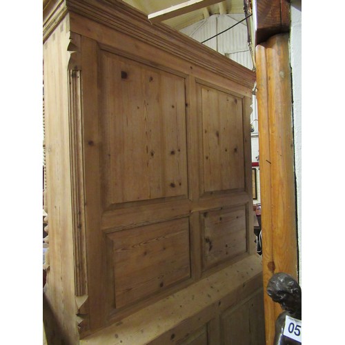 43 - Very fine Antique Pine Library Cupboard with shaped Paneled back, Top with 2 paneled doors interior ... 