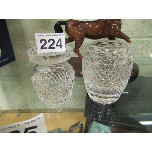 224 - 2 Waterford Crystal vases.