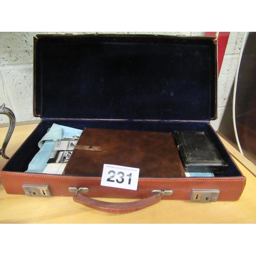 231 - Masonic Leather suitcase including Masonic contents.