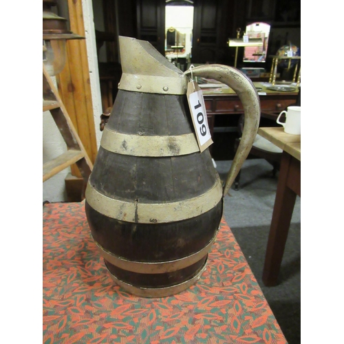 109 - Vintage Metal bound water jug.